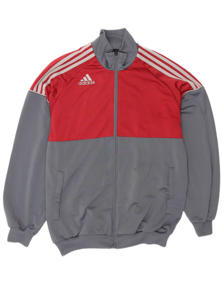 Adidas Veste de survêtement pour homme UK 38/40 Gris moyen Colourblock Polyester