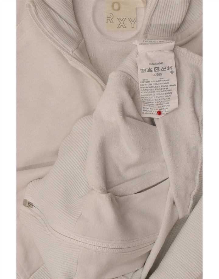 Roxy Veste de survêtement graphique pour femme UK 8 Small Blanc Coton