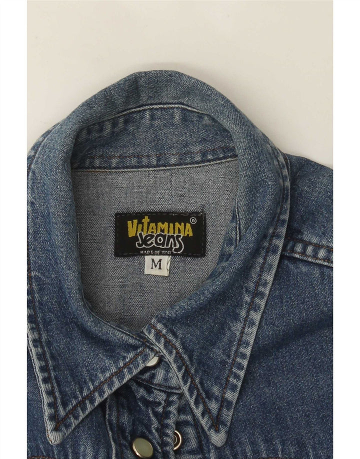 Vitamina Chemise en jean à manches courtes pour femme UK 14 Bleu moyen