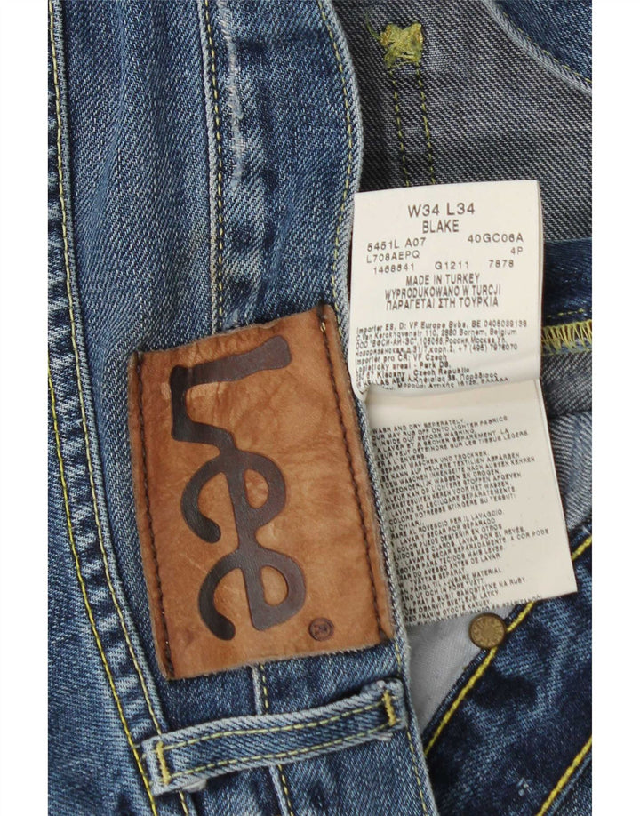 Lee Jean Droit Blake Homme W34 L30 Bleu Coton