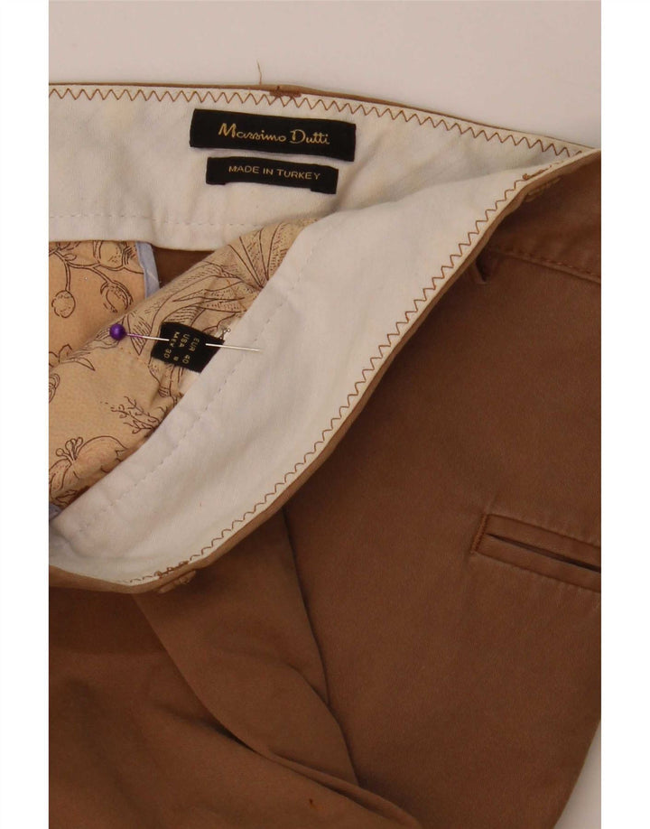 Massimo Dutti Pantalon Chino Slim Femme EU 40 Moyen W30 L30 Beige