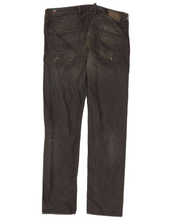 Diesel Homme Shioner Jean Skinny Slim En Détresse W32 L30 Coton Noir