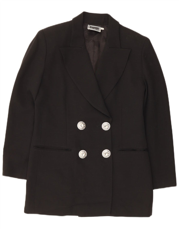 Luisa Spagnoli Veste blazer croisée pour femme IT 44 Noir moyen