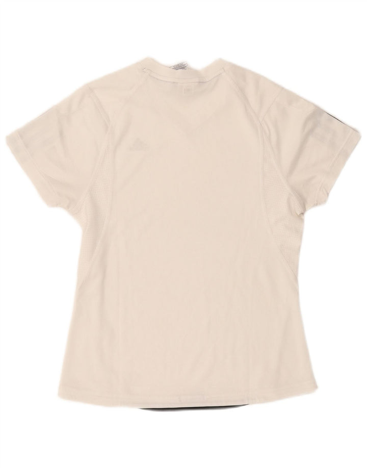 Adidas Climacool T-shirt pour femme UK 10 Petit Blanc Polyester