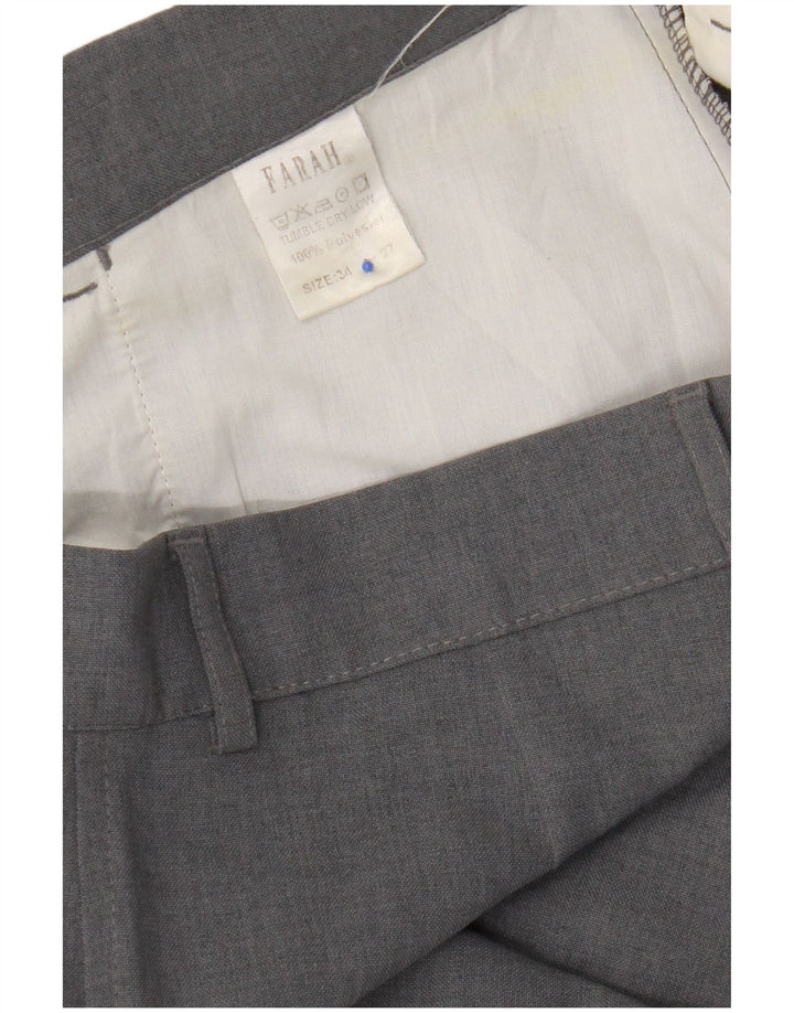 Farah Pantalon décontracté droit pour homme W34 L27 Gris Polyester