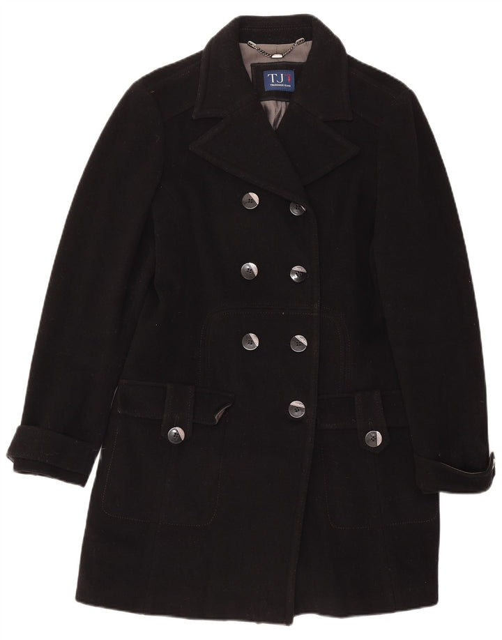 Trussardi Jeans Manteau Croisé Femme IT 44 Laine Noir Moyen