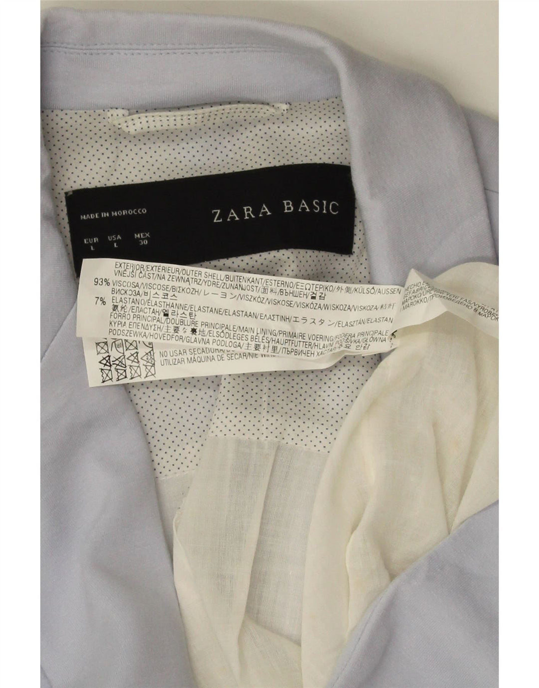 Zara Veste Blazer 1 Bouton Femme UK 14 Large Bleu Viscose