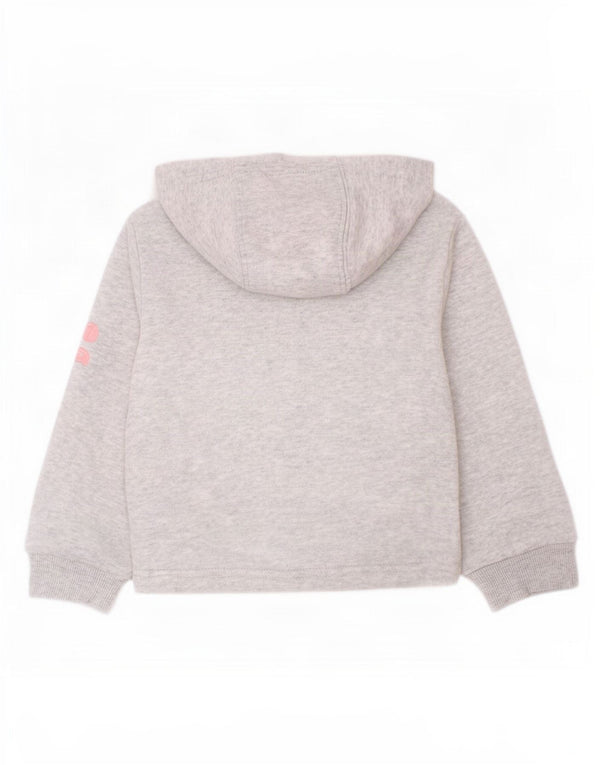 Adidas Pull à capuche zippé graphique pour bébé fille 6-9 mois Gris moucheté
