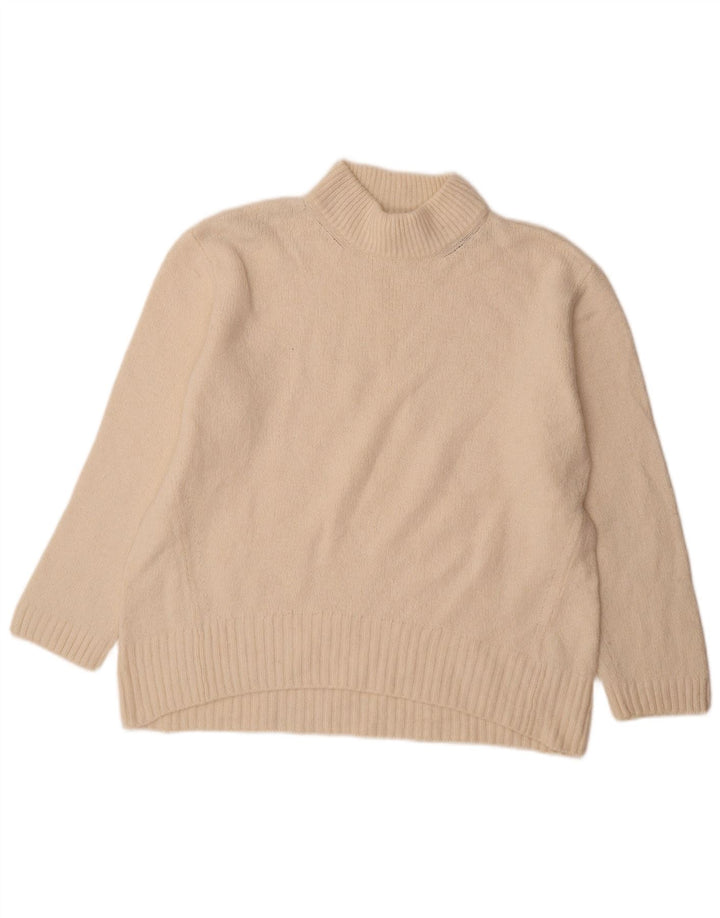 Massimo Dutti Pull col roulé pour femme UK 16 Large Blanc cassé