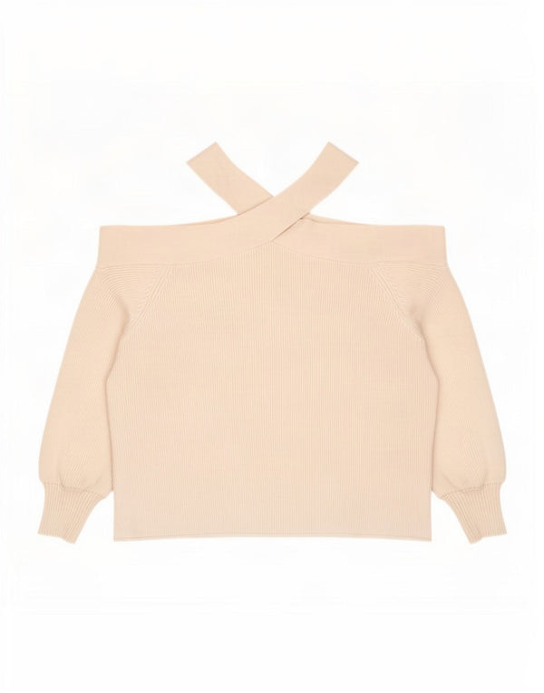 Zara Haut surdimensionné à épaules dénudées pour femme UK 10 Petite Viscose Blanche