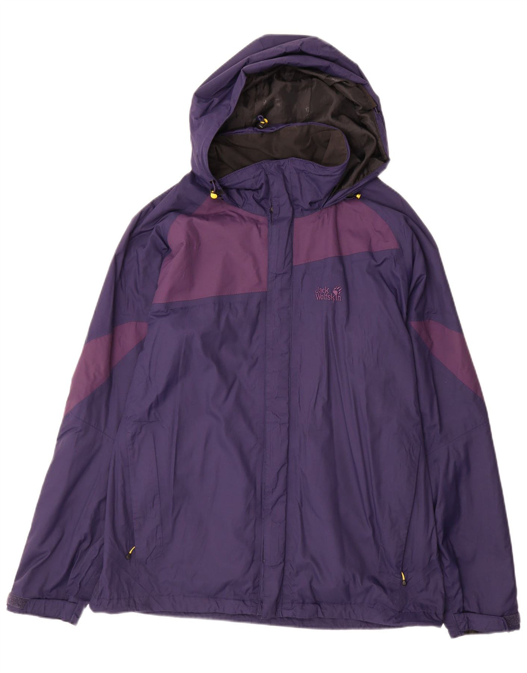 JACK WOLFSKIN Veste de pluie à capuche pour homme UK 40/42 Large Violet Colourblock