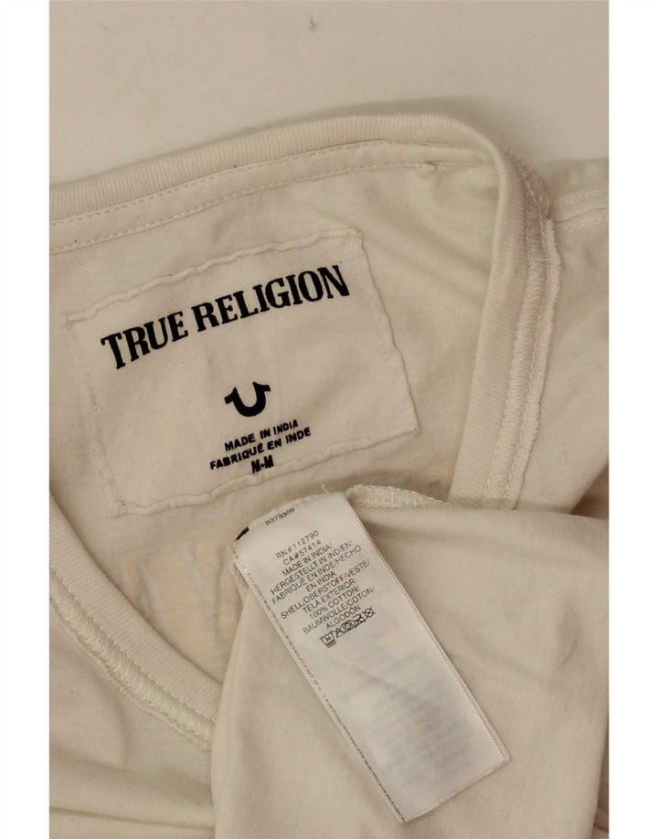 True Religion T-Shirt Graphique Homme Blanc Moyen Coton