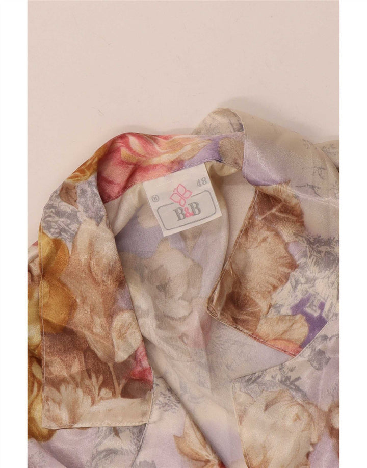 Chemise à manches longues femme vintage IT 48 XL Floral multicolore