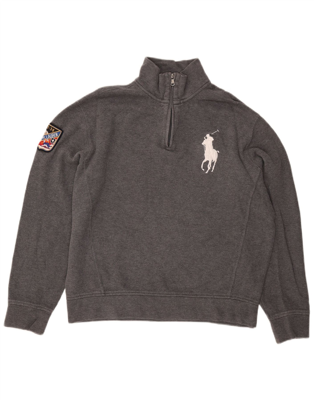 Polo Ralph Lauren Sweat-shirt graphique à col zippé pour homme Gris moyen