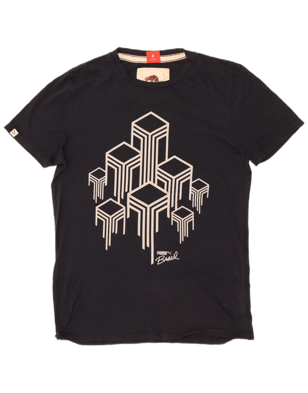 Puma T-Shirt Graphique Homme Noir Moyen Coton