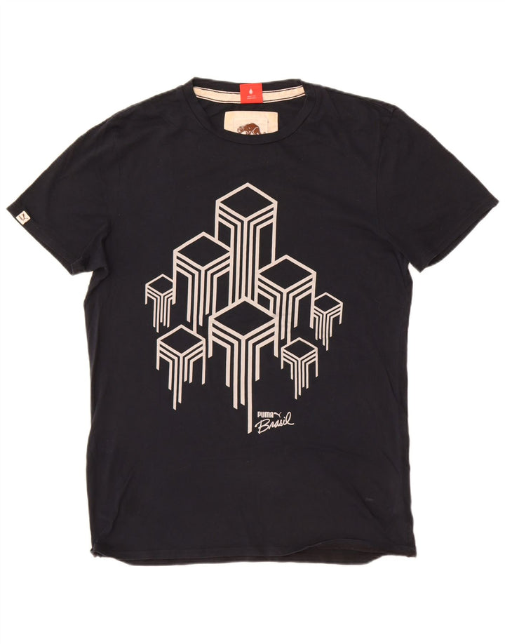 Puma T-Shirt Graphique Homme Noir Moyen Coton