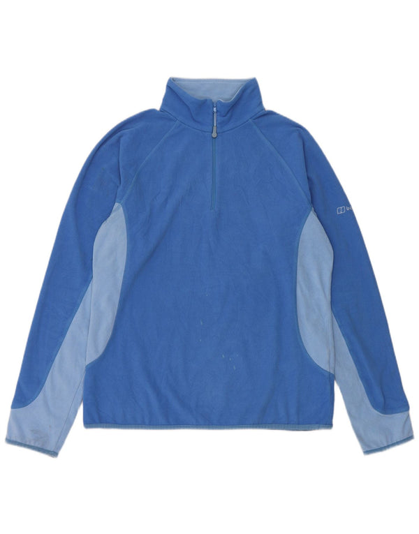 Berghaus Pull polaire à col zippé pour femme UK 14 Large Bleu Colorblock