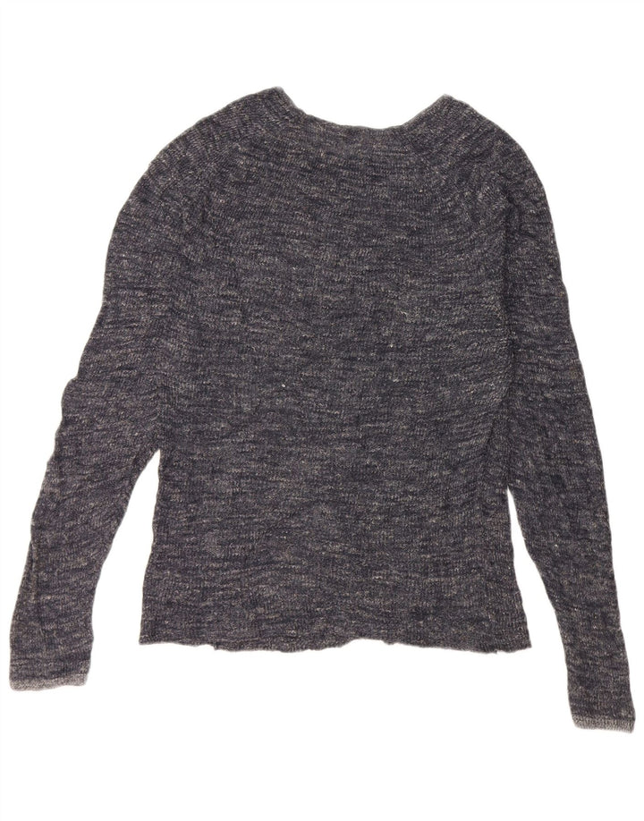 Zara Pull ras du cou pour homme, grand, bleu marine moucheté