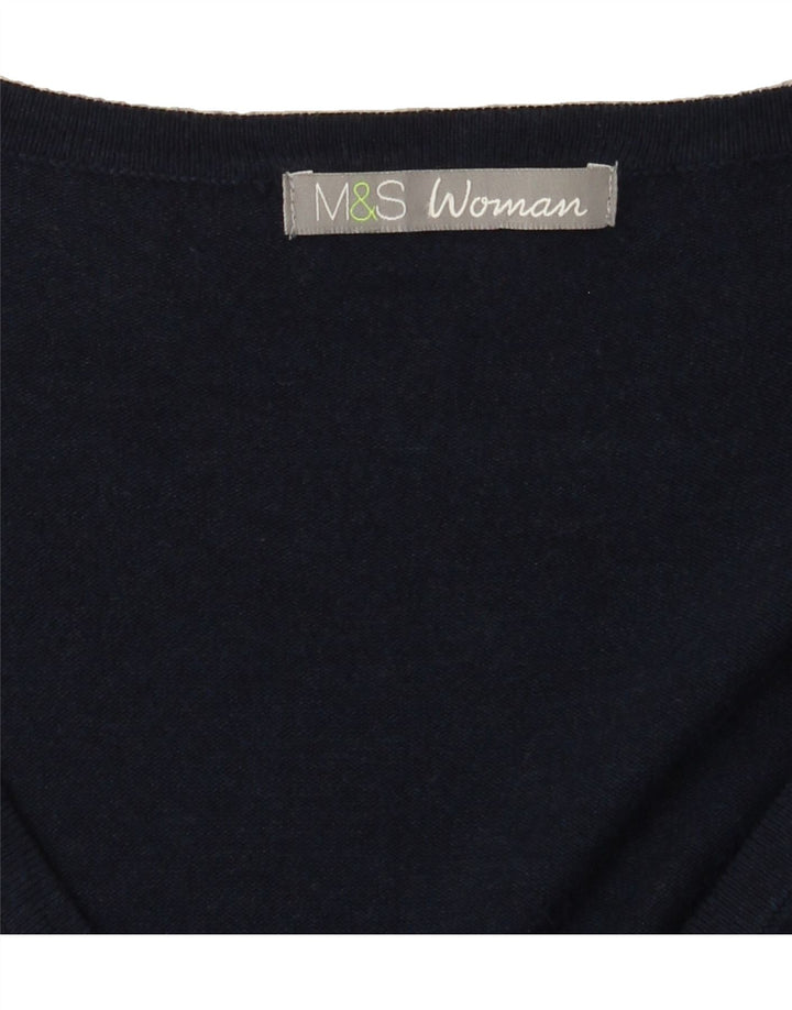 MARKS & SPENCER Womens Cardigan Sweater UK 8 Small Navy Blue Vintage Marks & Spencer and Second-Hand Marks & Spencer from Messina Hembry 