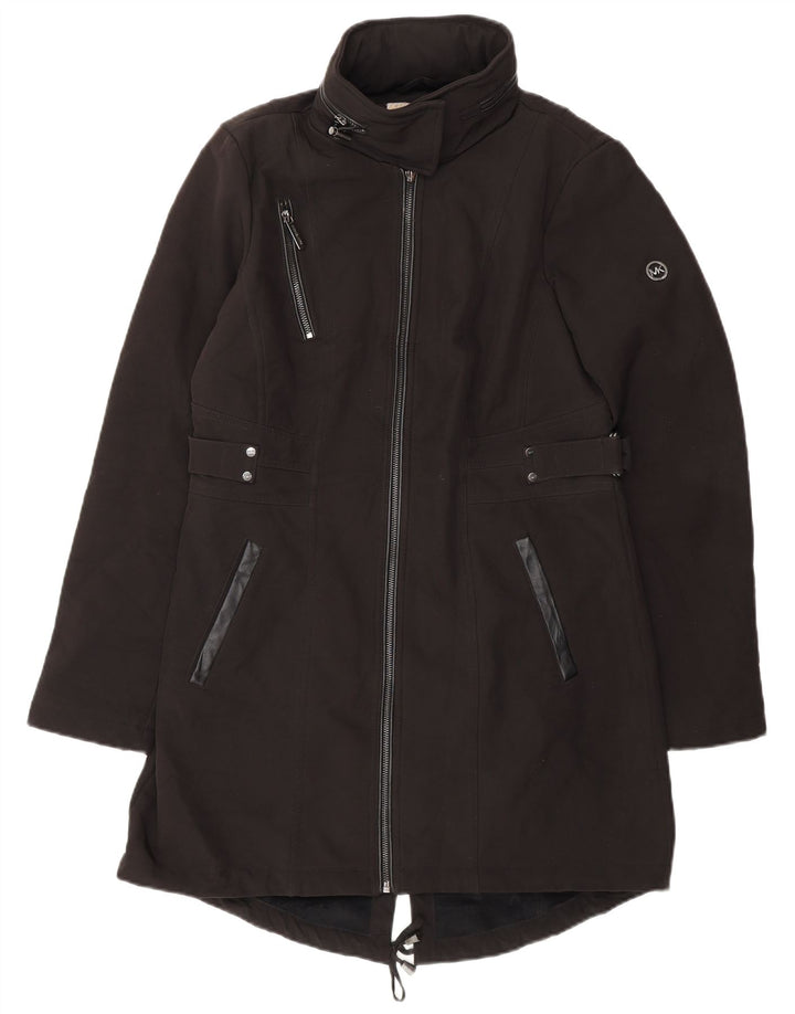 Michael Kors Veste Parka à capuche pour femme UK 10 Petit Noir Polyester