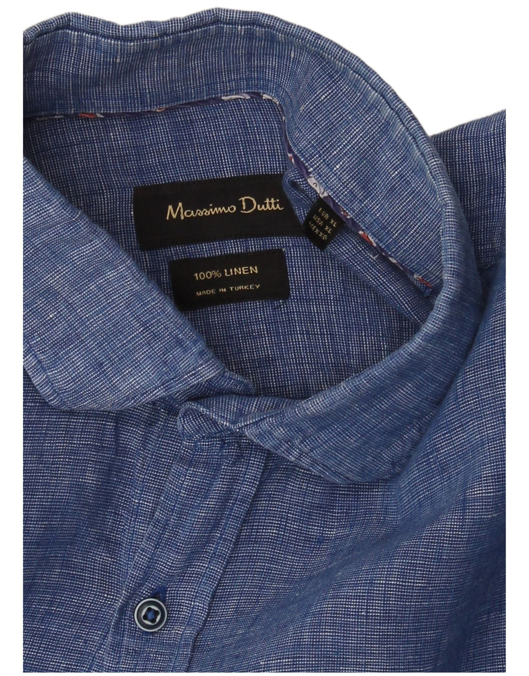 Massimo Dutti Chemise Homme XL Bleu Lin