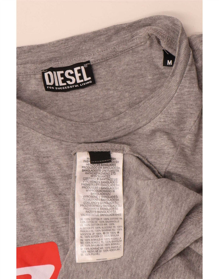 Diesel T-Shirt Graphique Homme Gris Moyen Moucheté Coton