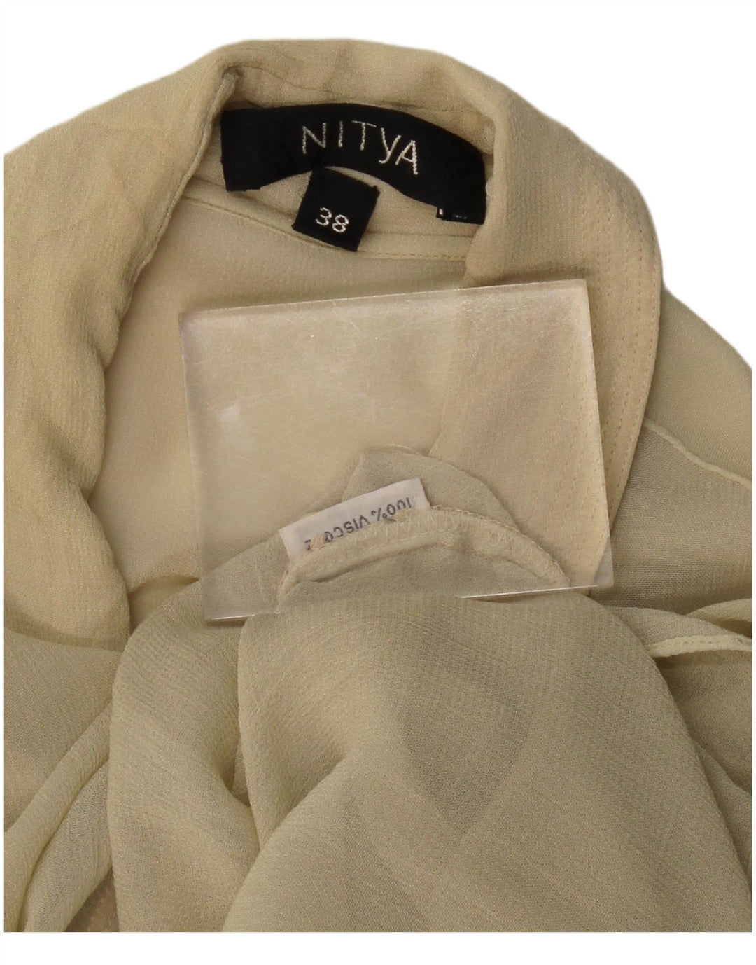 Nitya Chemisier transparent pour femme EU 38 Viscose beige moyen