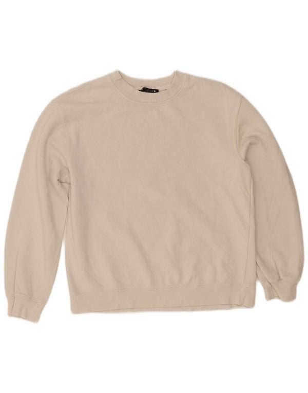 Zara Womens Crop Sweatshirt Jumper UK 10 Petit Blanc
