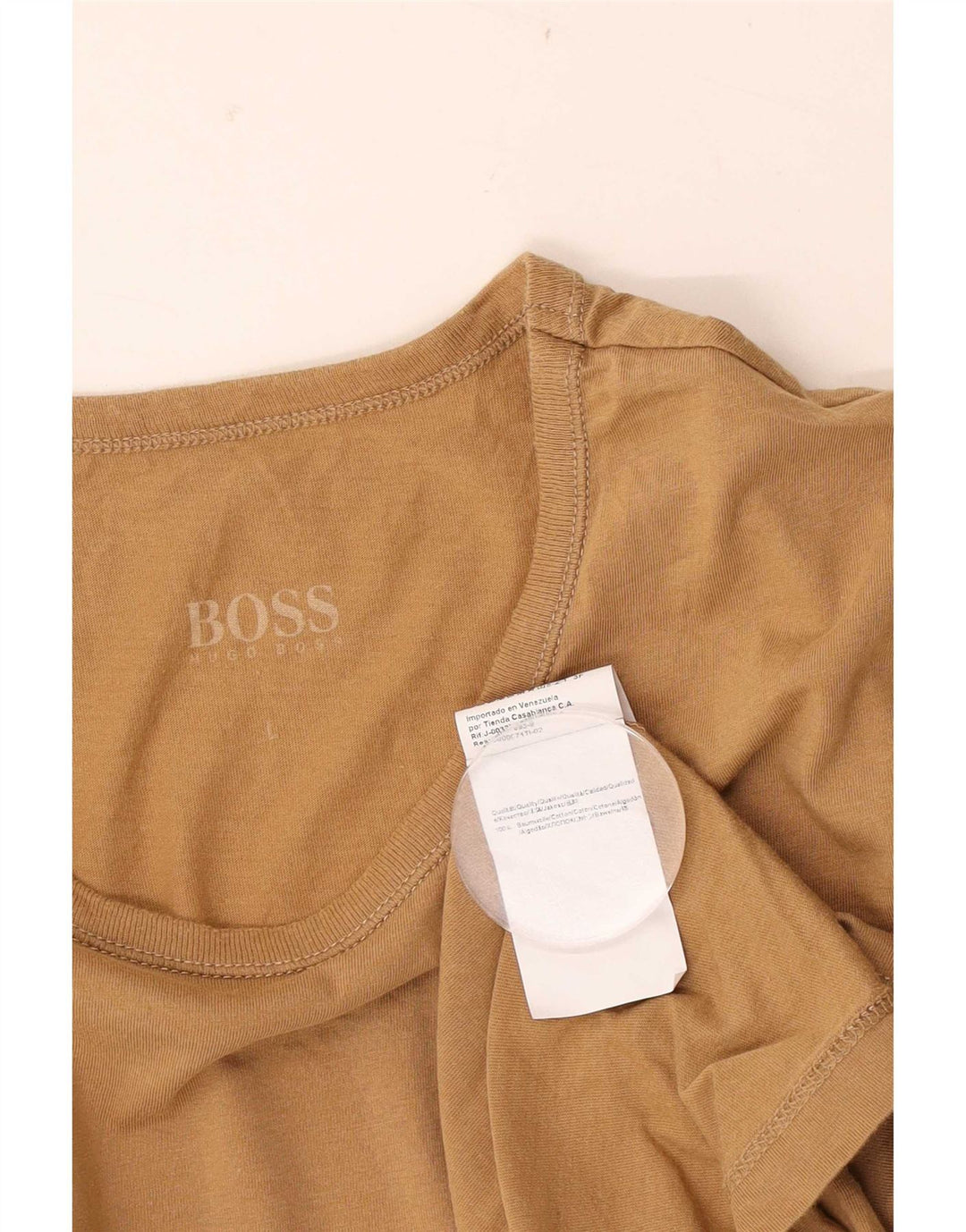 Hugo Boss Homme T-Shirt Top Large Coton Beige