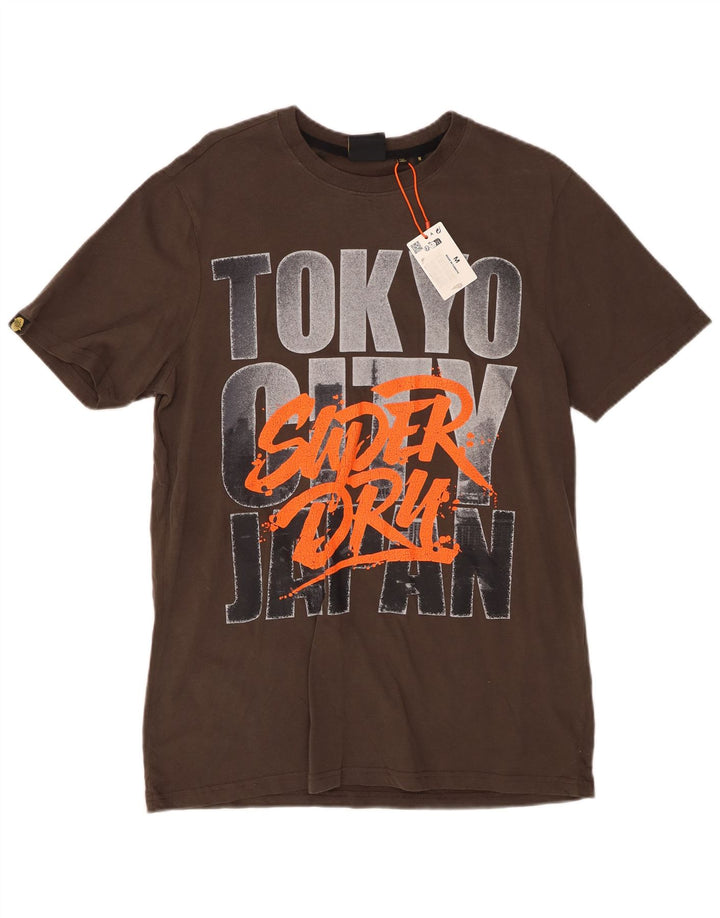 SUPERDRY T-Shirt Graphique Homme Gris Moyen Coton