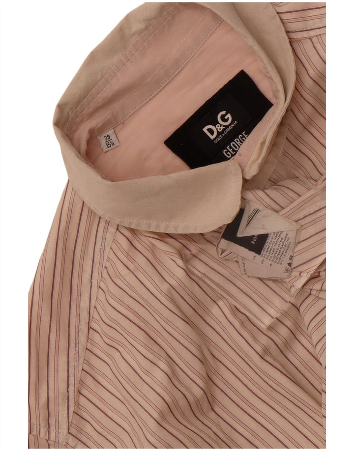 Dolce & Gabbana Chemise George Homme Taille 39 15 1/2 Rayé Beige Moyen