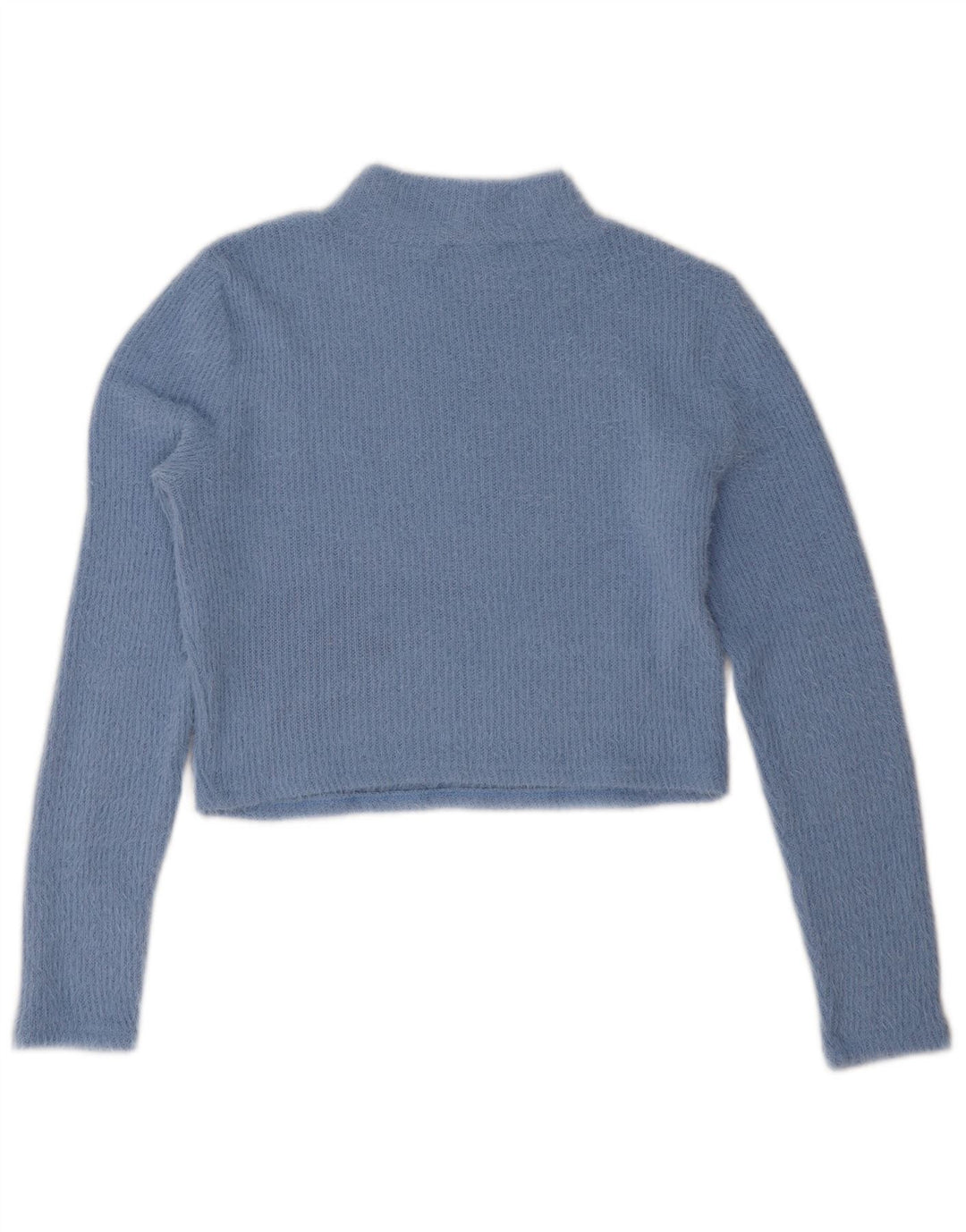 Zara Pull court à col roulé pour femme UK 16 Large Bleu