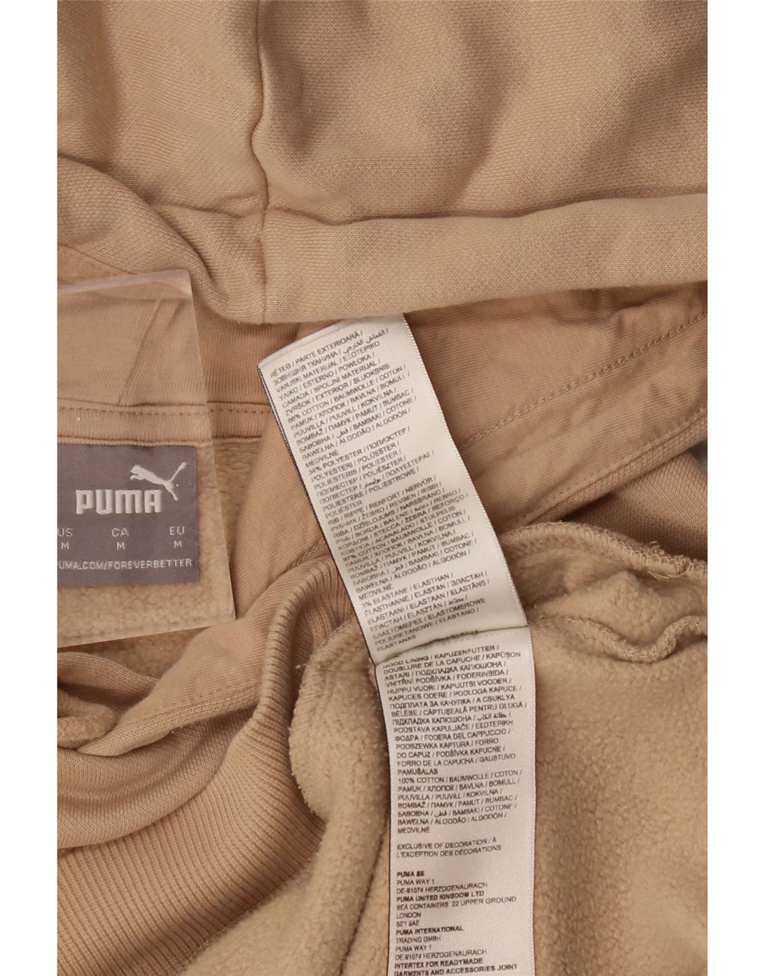 PUMA Pull à Capuche Graphique Homme Beige Moyen Coton