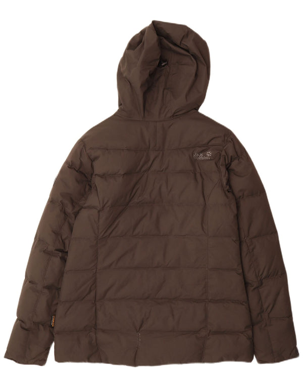 Jack Wolfskin Veste matelassée à capuche pour femme UK 12/14 Marron moyen Polyamide