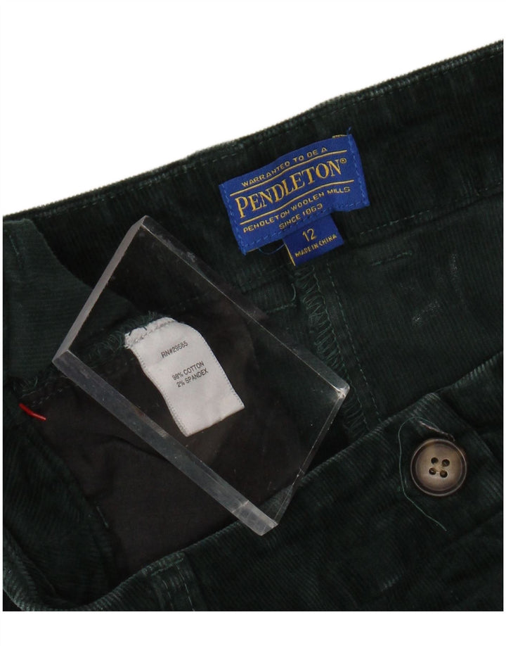 Pendleton Pantalon en velours côtelé pour femme US 12 Large W32 L31 Coton vert