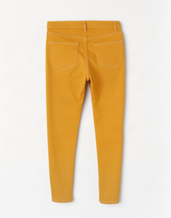Topshop Femme Jamie Crop Skinny Jeans W28 L25 Jaune Coton