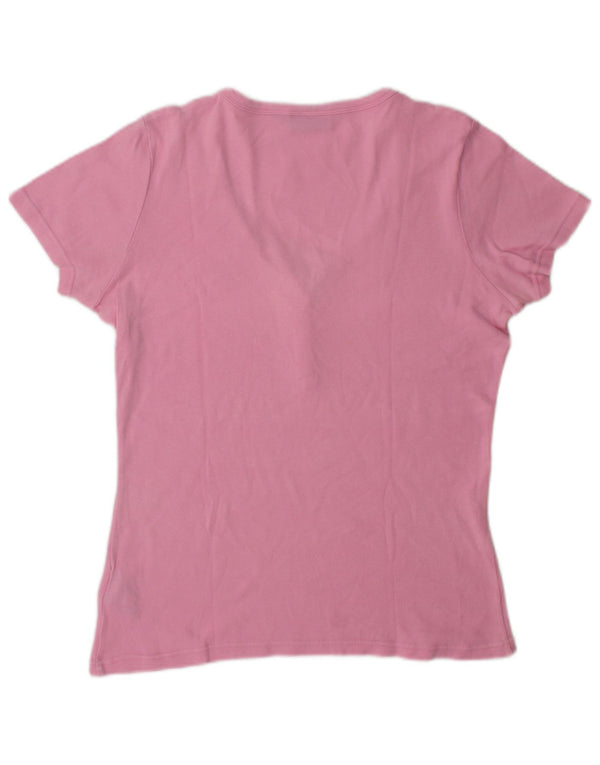Fila T-Shirt Femme Top UK 14 Coton Rose Moyen
