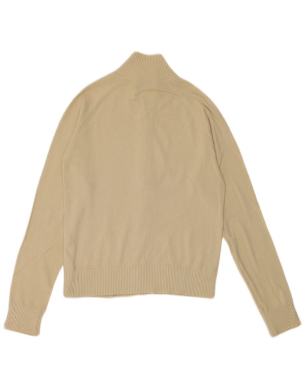 Zara Womens Crop Cardigan Sweater UK 12 Coton Beige Moyen