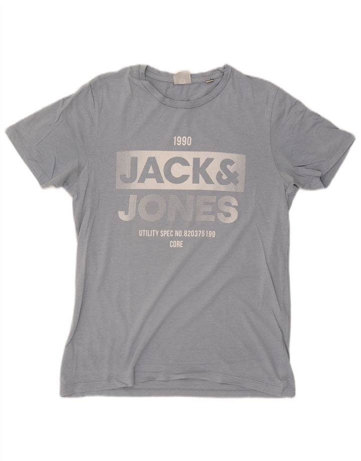 Jack & Jones T-Shirt Graphique Homme Bleu Moyen Coton