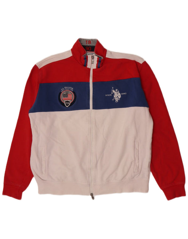 U.S. Polo Assn. Veste de survêtement pour homme 4XL en coton color block blanc