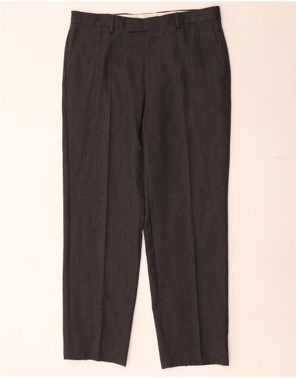 Marks & Spencer Pantalon de costume droit coupe ajustée pour homme W34 L30 Gris