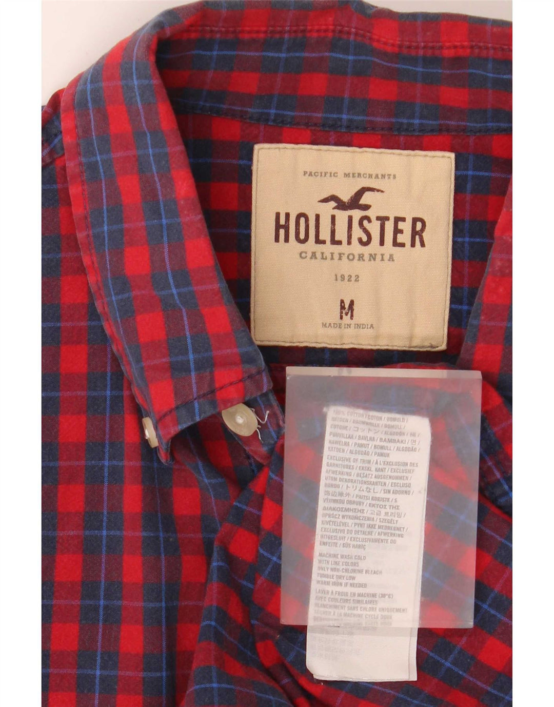 Hollister Chemise Homme Rouge Moyen Carreaux Coton