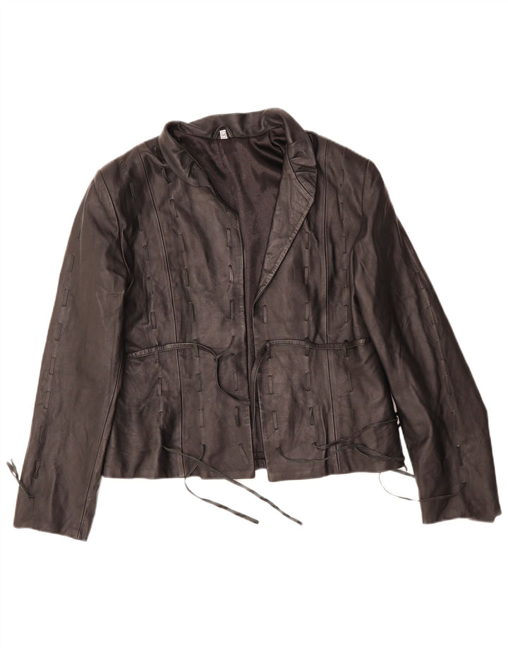 Veste en cuir femme VINTAGE IT 44 noir moyen