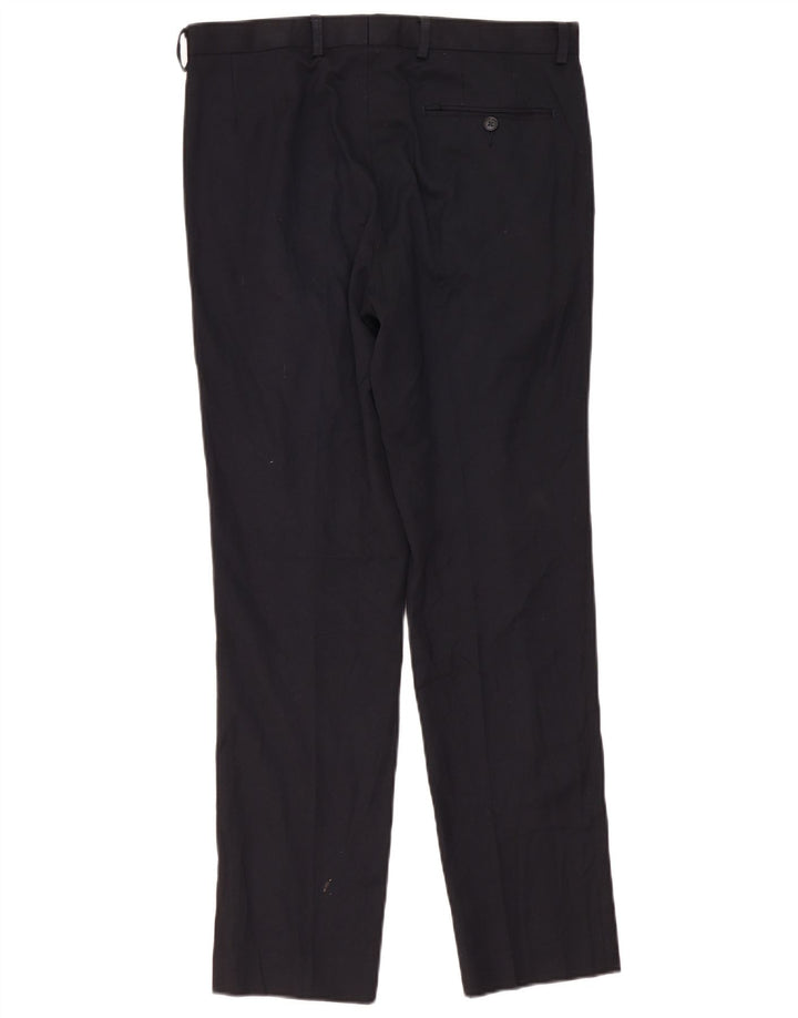 Marks & Spencer Pantalon de Costume Slim Femme W32 L33 Bleu Marine Polyester