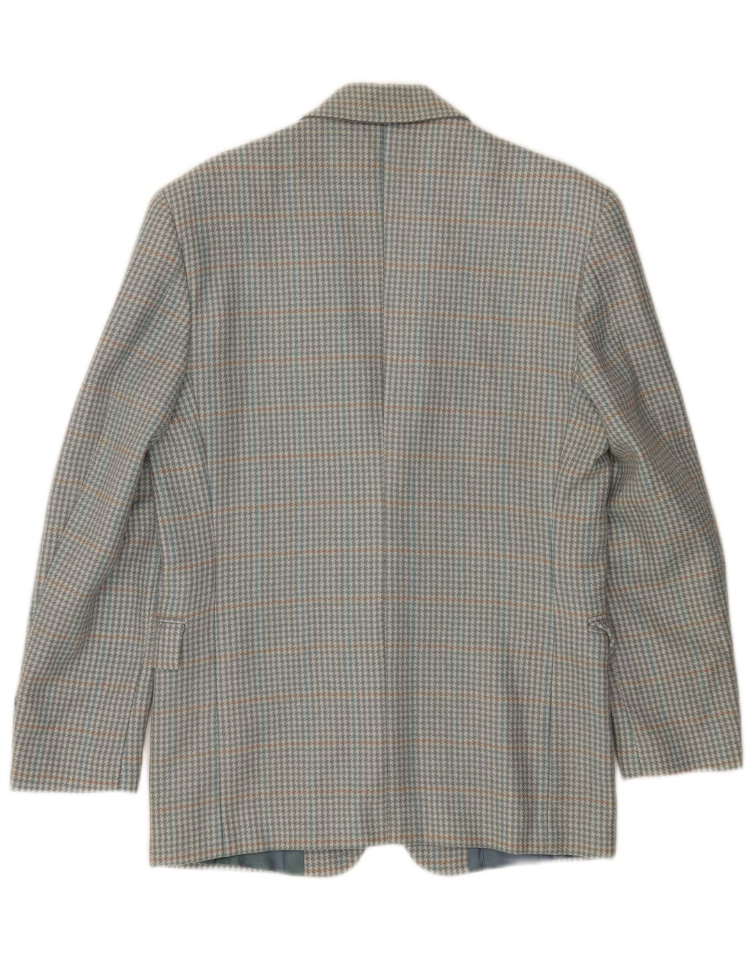 VINTAGE Veste Blazer 2 Boutons Homme IT 46 Petit Pied-de-Poule Gris Laine Nouvelle