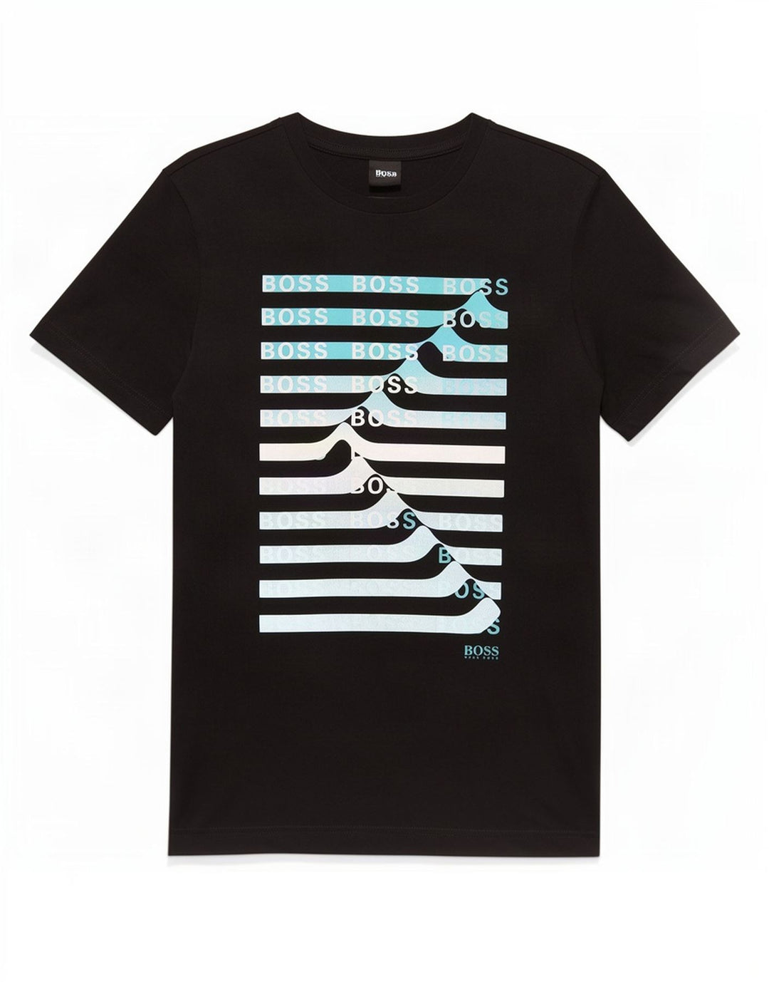Hugo Boss T-shirt graphique pour hommes, petit haut en coton noir