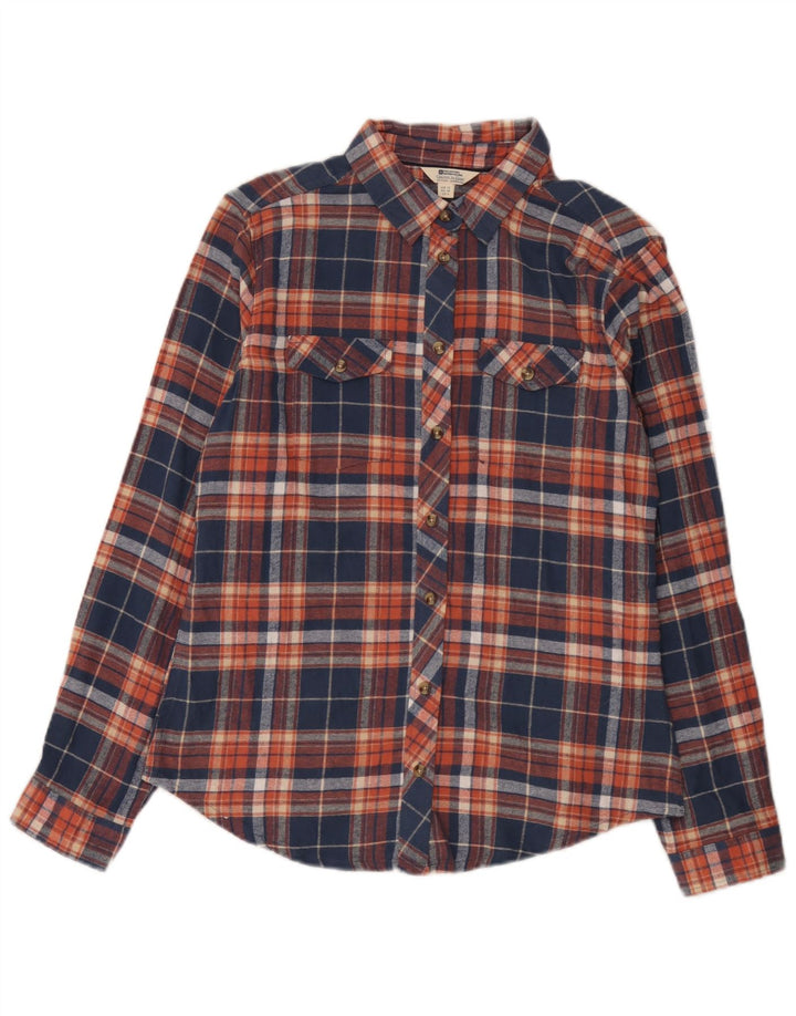 Mountain Warehouse Chemise en flanelle pour femme UK 12 Bleu marine moyen à carreaux en coton