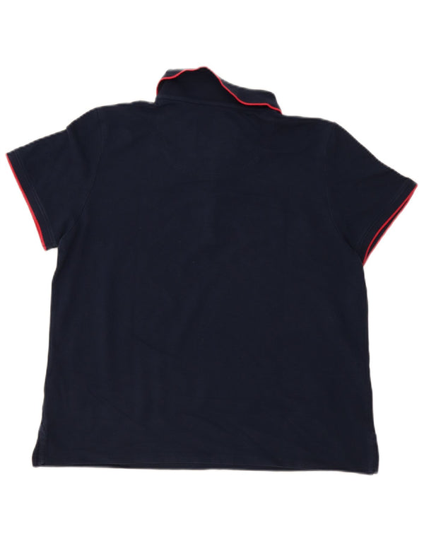 Crew Clothing Polo Femme UK 14 Large Bleu Marine Coton