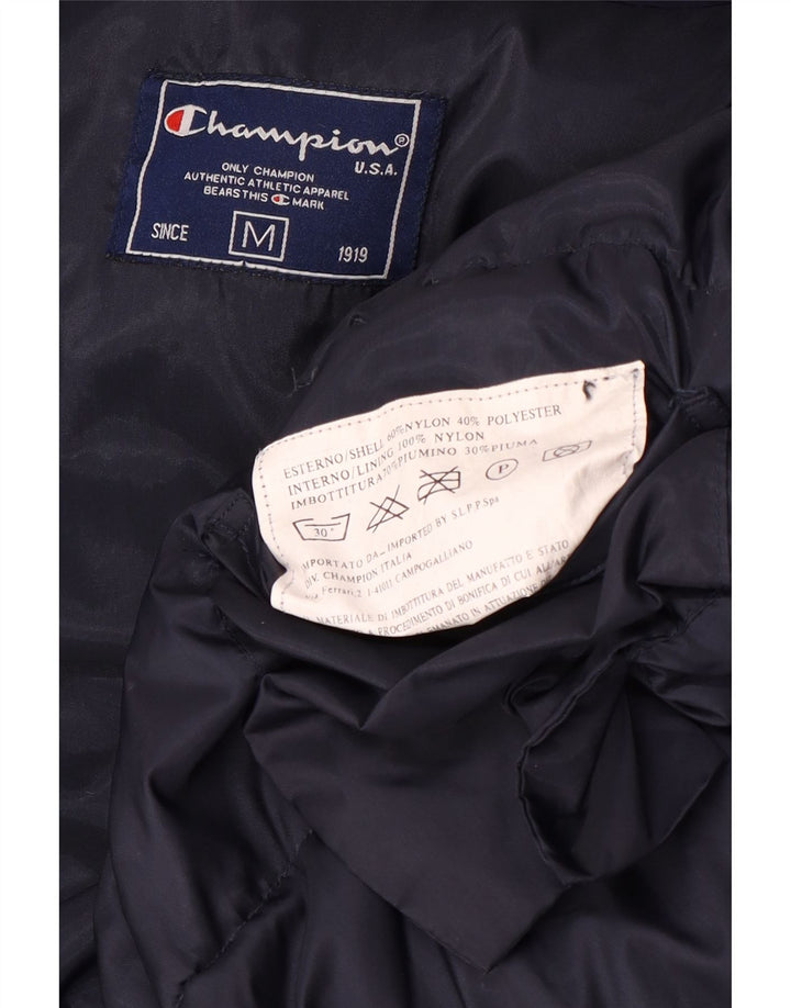 CHAMPION Veste matelassée à capuche pour hommes UK 38 Medium Navy Blue Nylon