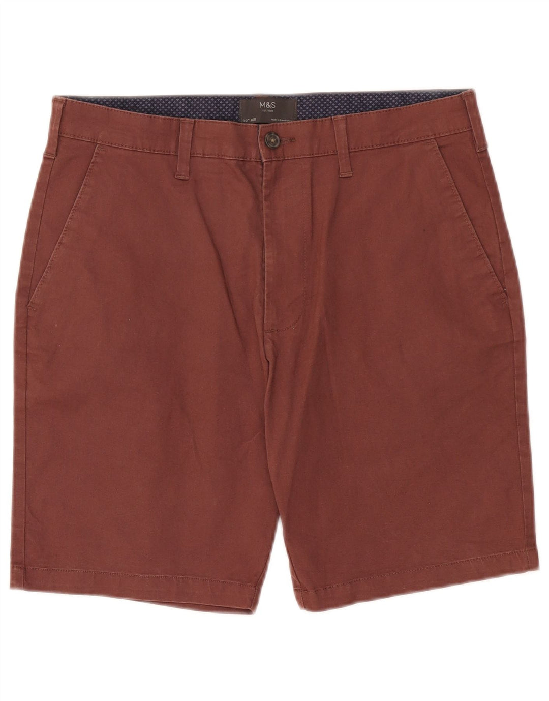 Marks & Spencer Short Chino Homme W32 Coton Bordeaux Moyen